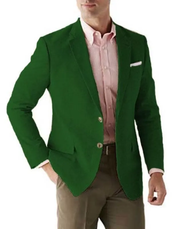 Mens Green Color Notch Lapel Blazer sold by Alberto Nardoni