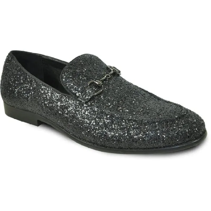 Mens Modern Glitter Sequin Prom Tuxedo Loafer In Black sold by Alberto Nardoni