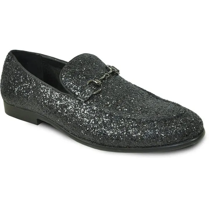 Mens Modern Glitter Sequin Prom Tuxedo Loafer In Black sold by Alberto Nardoni