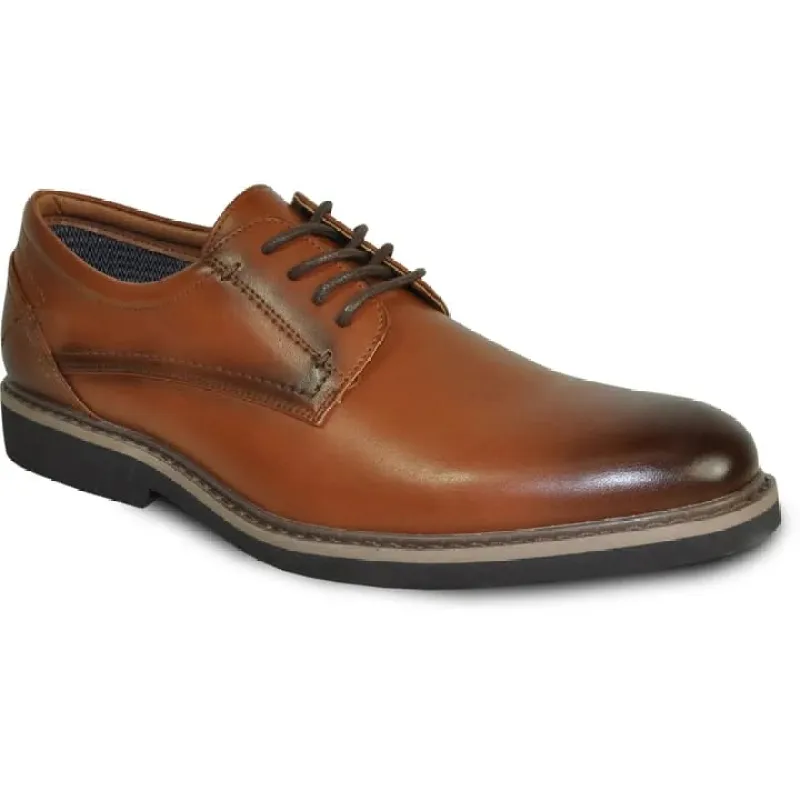 Mens Relaxed Oxford Dress Shoe In Antique Cognac Brown sold by Alberto Nardoni