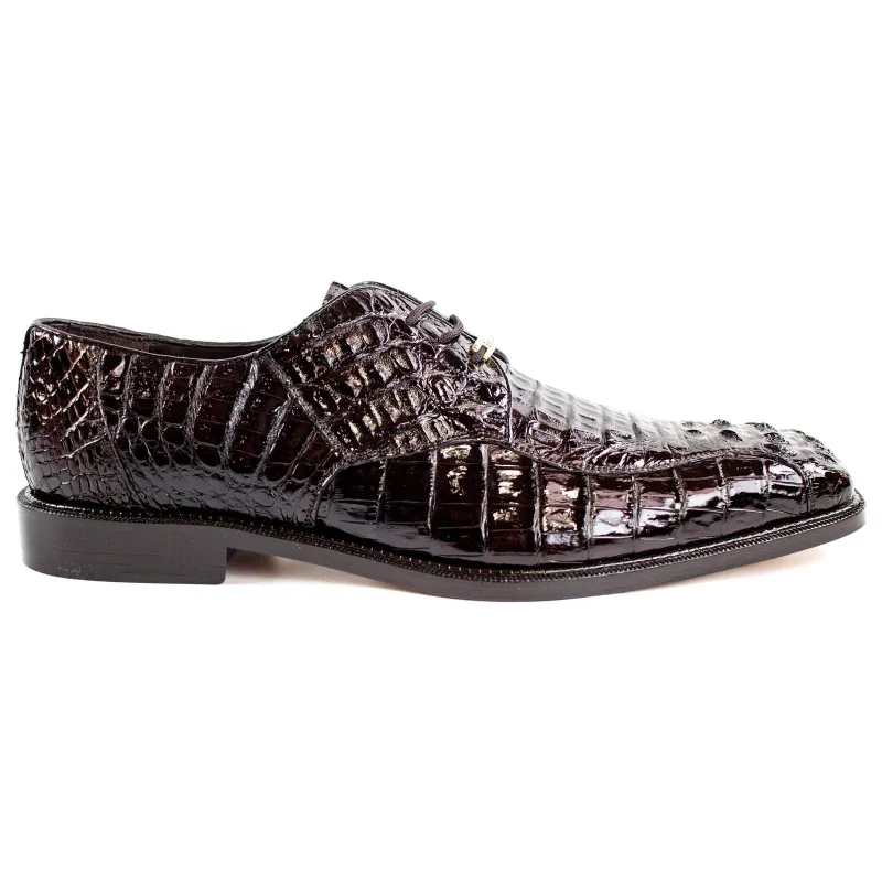 Men's Belvedere Chapo Hornback Caiman Crocodile Dress Shoe in Brown sold by Alberto Nardoni