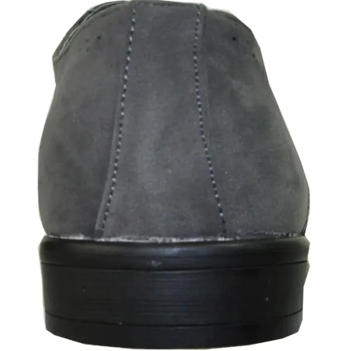 Mens Vegan Suede Wedding & Prom Wingtip Lace Up Dress Shoe In Grey sold by Alberto Nardoni product image thumbnail 3