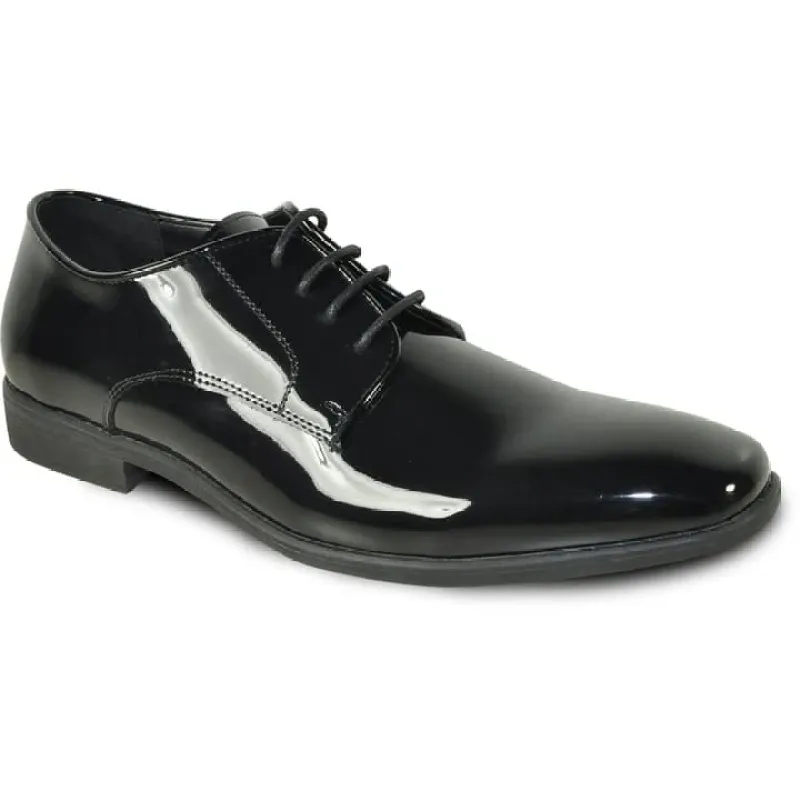 Mens Shiny Patent Plain Toe Tuxedo Dress Shoe In Black sold by Alberto Nardoni