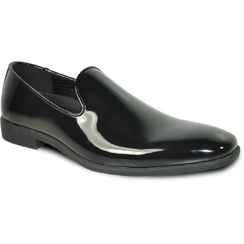 Mens Classic Plain Toe Slip On Patent Loafer Tuxedo Shoe In Black sold by Alberto Nardoni