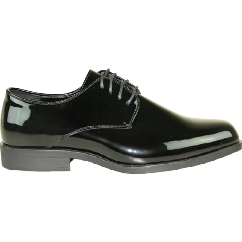 Mens Classic Plain Square Toe Shiny Patent Tuxedo Dress Shoe In Black sold by Alberto Nardoni