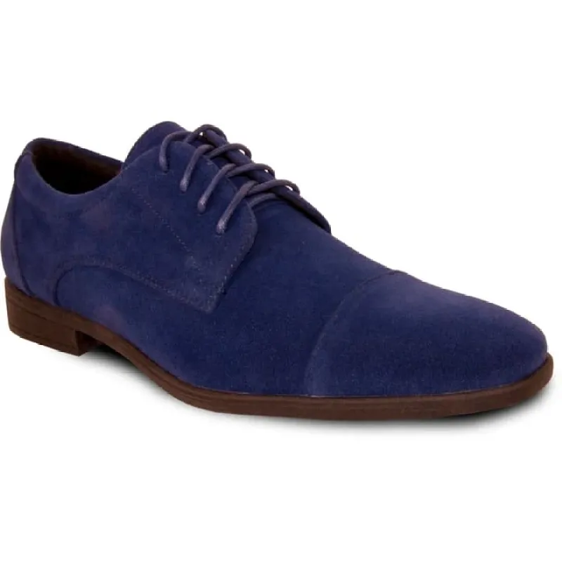 Mens Formal Suede Style Wedding & Prom Cap Toe Dress Shoe In Royal Blue sold by Alberto Nardoni