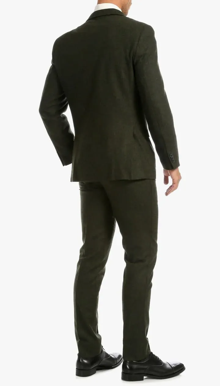 Bradford Hunter Green Slim Fit 3 Piece Tweed Suit sold by Alberto Nardoni product image thumbnail 4