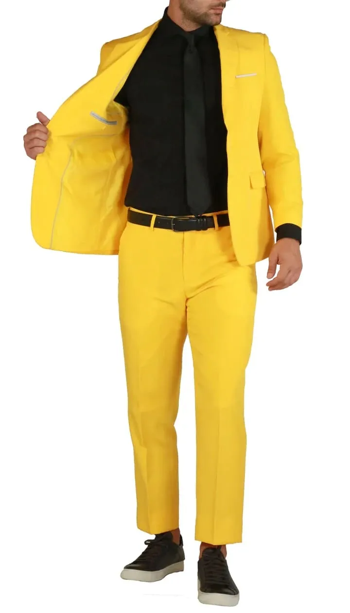 Paul Lorenzo Mens Yellow Slim Fit 2 Piece Suit sold by Alberto Nardoni product image thumbnail 5