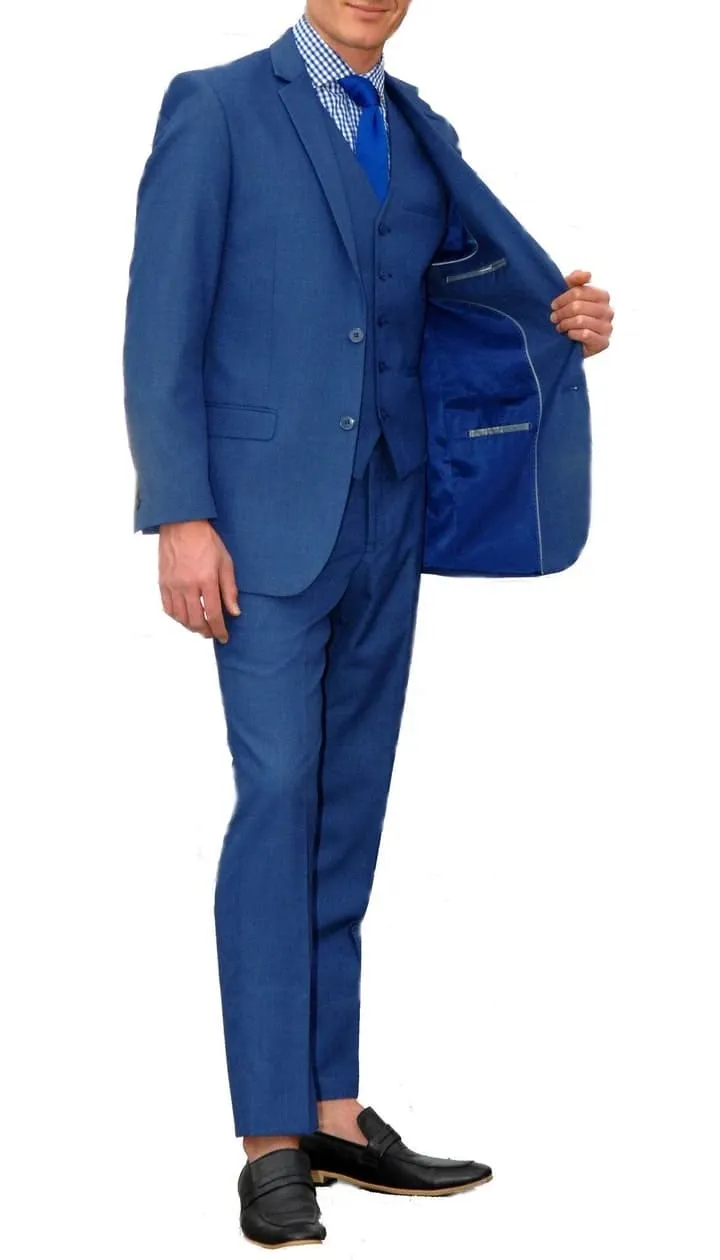 Jax New Blue Slim Fir 3 Piece Suit sold by Alberto Nardoni product image thumbnail 5
