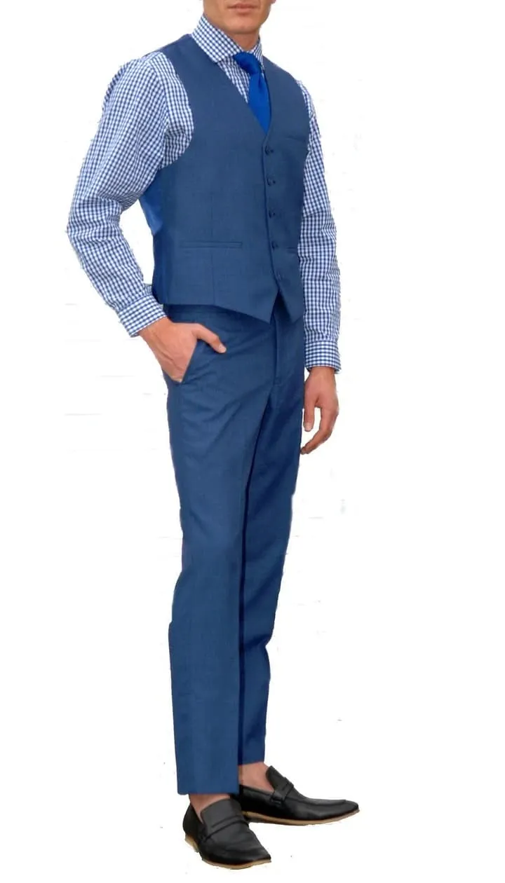 Jax New Blue Slim Fir 3 Piece Suit sold by Alberto Nardoni product image thumbnail 4