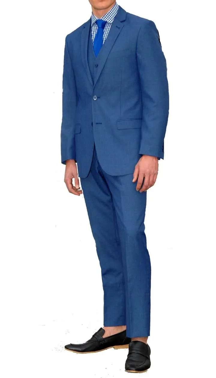 Jax New Blue Slim Fir 3 Piece Suit sold by Alberto Nardoni