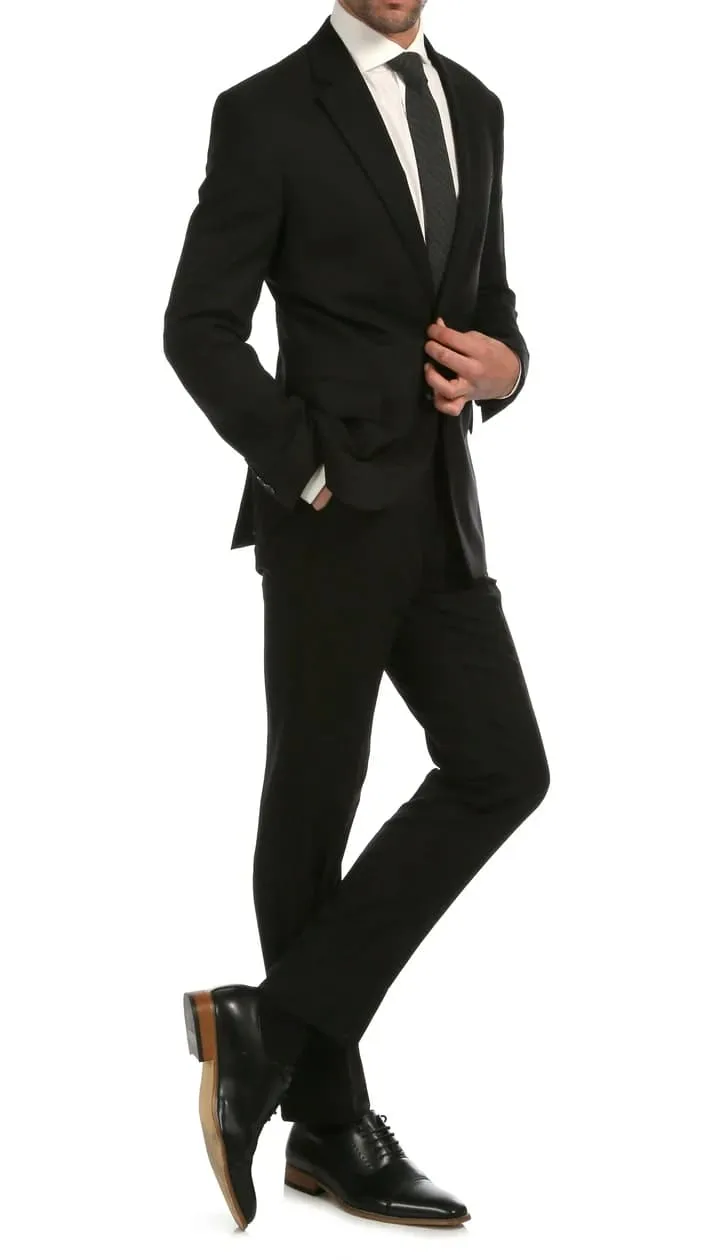 Mason Black Men's Premium 2 Piece Wool Slim Fit Suit sold by Alberto Nardoni product image thumbnail 2