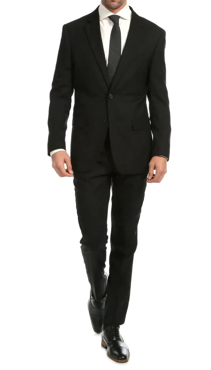Mason Black Men's Premium 2 Piece Wool Slim Fit Suit sold by Alberto Nardoni