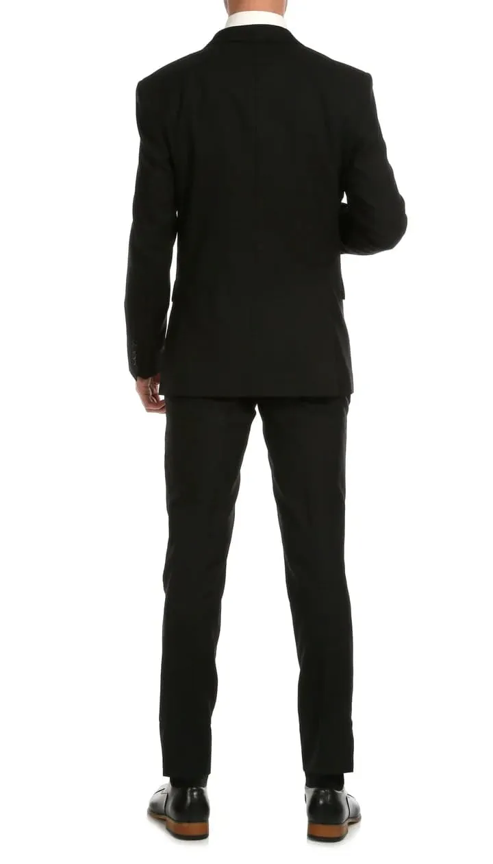 Mason Black Men's Premium 2 Piece Wool Slim Fit Suit sold by Alberto Nardoni product image thumbnail 3