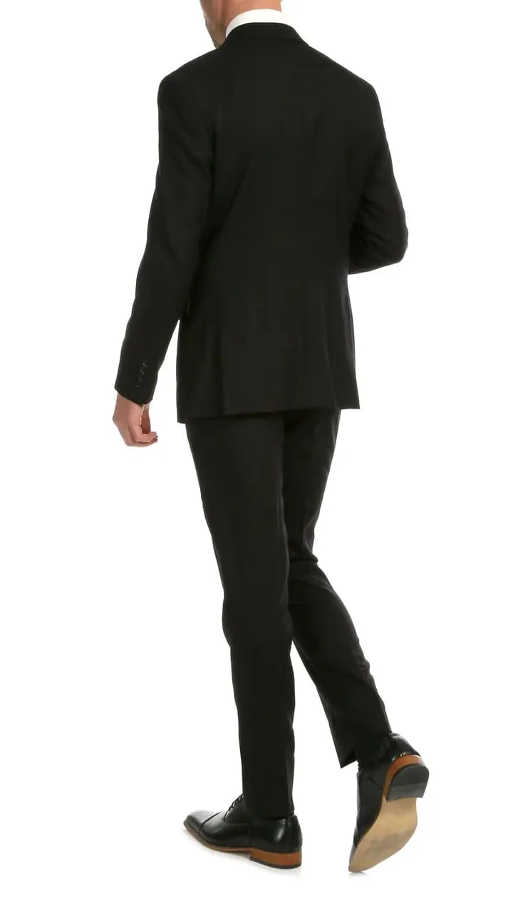 Mason Black Men's Premium 2 Piece Wool Slim Fit Suit sold by Alberto Nardoni product image thumbnail 4