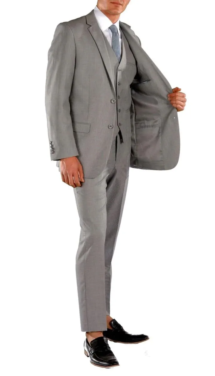 Jax Light Grey Slim Fit 3 Piece Suit sold by Alberto Nardoni product image thumbnail 2