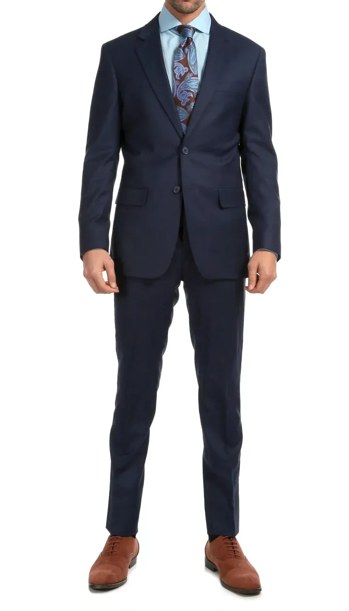 Mason Navy Men's Premium 2pc Premium Wool Slim Fit Suit sold by Alberto Nardoni product image thumbnail 2