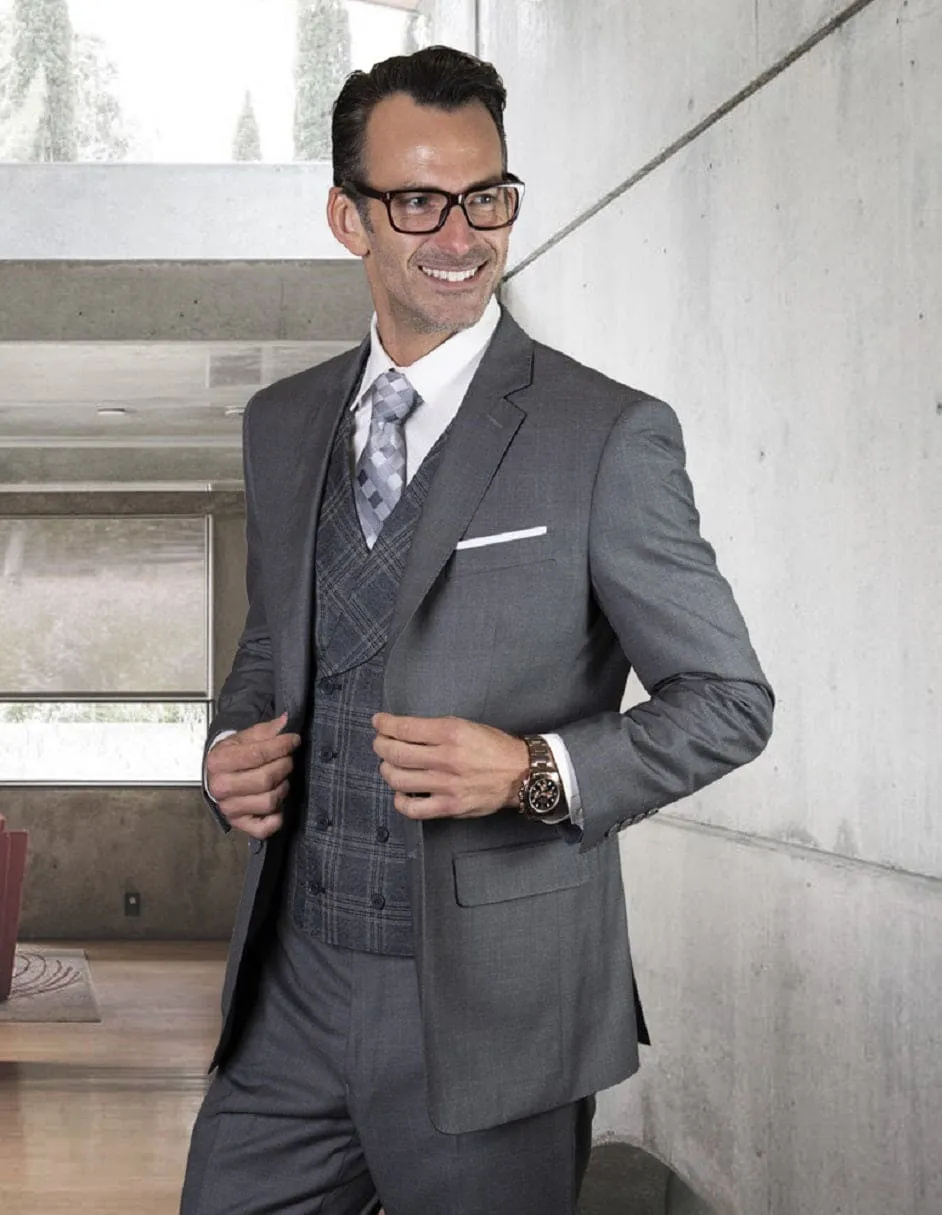 Gray Wool Suit - English Suit - Mens Wool Business Suit sold by Alberto Nardoni