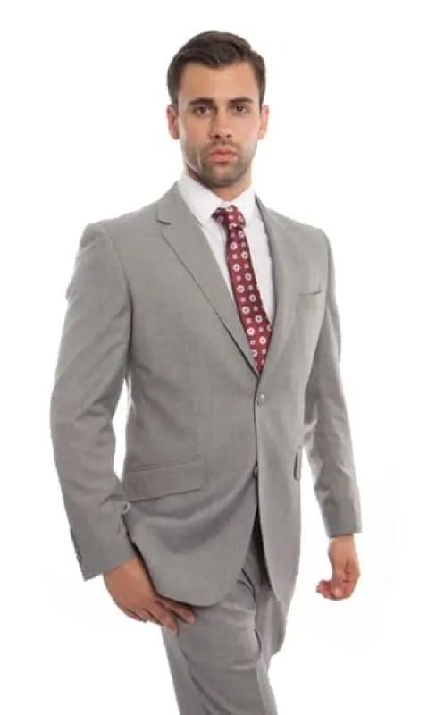Grey Wool Twill Modern Fit Suit sold by Alberto Nardoni