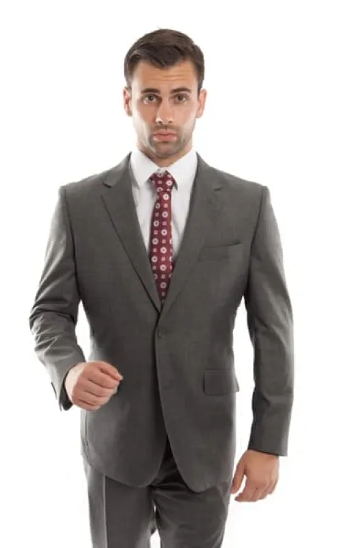 Charcoal Wool Twill Modern Fit Suit made by Alberto Nardoni
