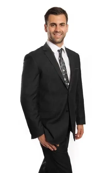 Dark Grey Pinstripe Suit 100% Wool sold by Alberto Nardoni