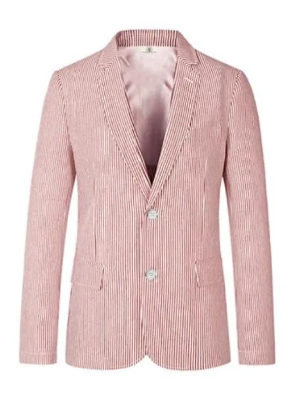 Pinstripe Blazer for Men - Bold Pinstripe Sport Jacket Perfect for Casual or Dressy in Brick sold by Alberto Nardoni