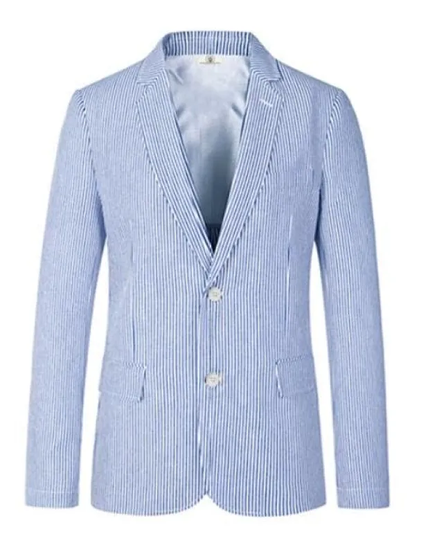 Pinstripe Blazer for Men - Bold Pinstripe Sport Jacket Perfect for Casual or Dressy in Blue sold by Alberto Nardoni