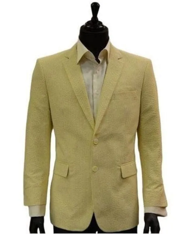 Pinstripe Blazer for Men - Bold Pinstripe Sport Jacket Perfect for Casual or Dressy in Yellow sold by Alberto Nardoni