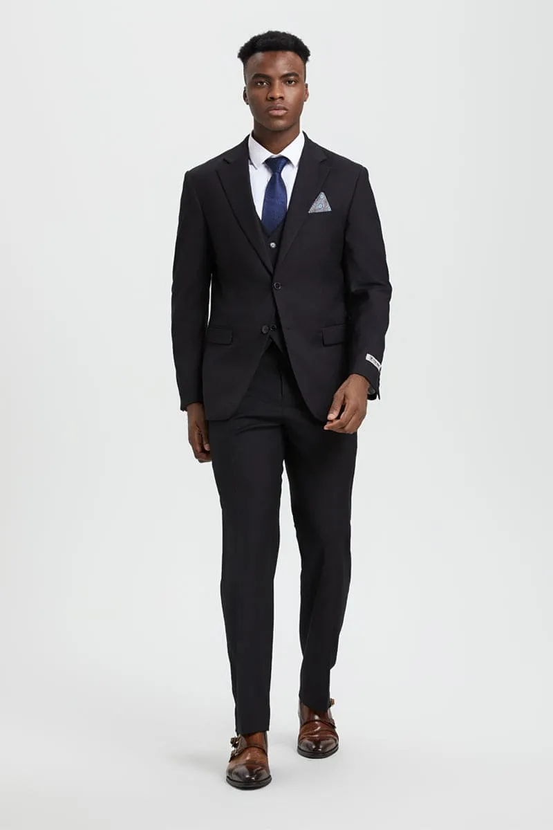 Mens Stacy Adams Suit - Stacy Adams Suit Men's Designer Two Button Vested Basic Suit - Black sold by Alberto Nardoni product image thumbnail 4