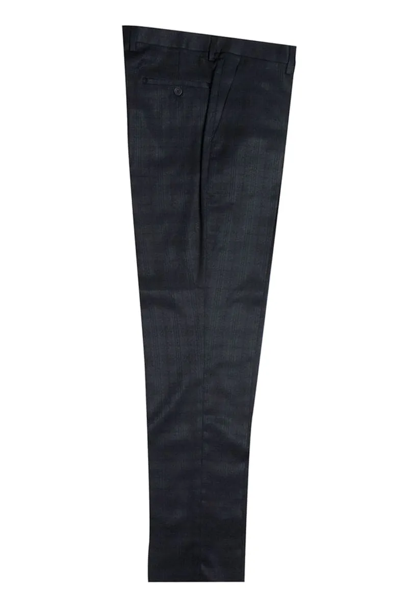 Mens Stacy Adams Suit - Stacy Adams Suit Men's Glen Plaid Suit - One Button Vested Peak Lapel in Black sold by Alberto Nardoni product image thumbnail 3