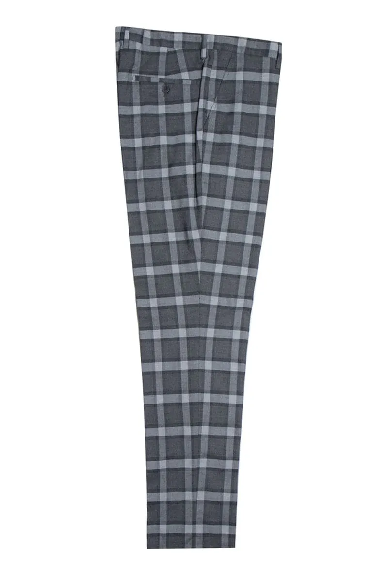 Mens Stacy Adams Suit -Stacy Adams Suit Men's Double Breasted Suit - Black & Grey Windowpane Plaid sold by Alberto Nardoni product image thumbnail 3