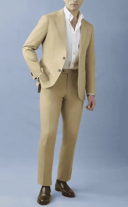 Khaki Cotton Suit - Mens Summer Suit - Tan Suit  Perfect  Khaki Cotton Suit - Mens Summer Suit - Tan Suit for Casual or Dressy events or Casual sold by Alberto Nardoni
