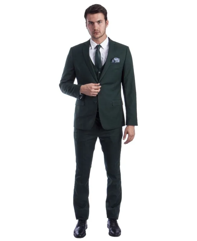 Title Skinny Fit Suit - Extra Slim Fit Prom Suit Green Ultra Slim Fit 3-Piece Prom Suit sold by Alberto Nardoni