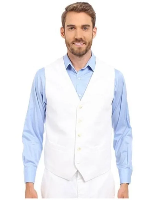 Mens Linen Vest And Pants Set - Wedding Summer Vest in White sold by Alberto Nardoni
