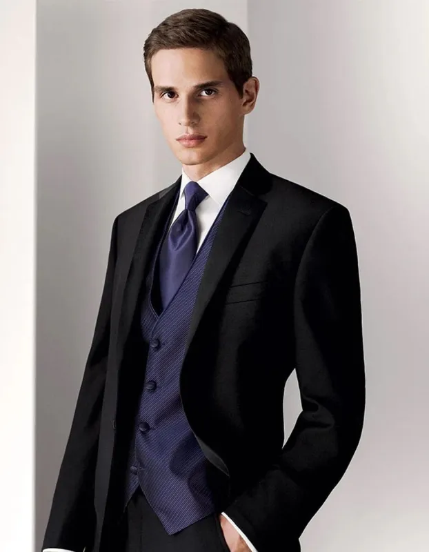 Mens Black Slim Notch Wedding | Prom Tuxedo sold by Alberto Nardoni