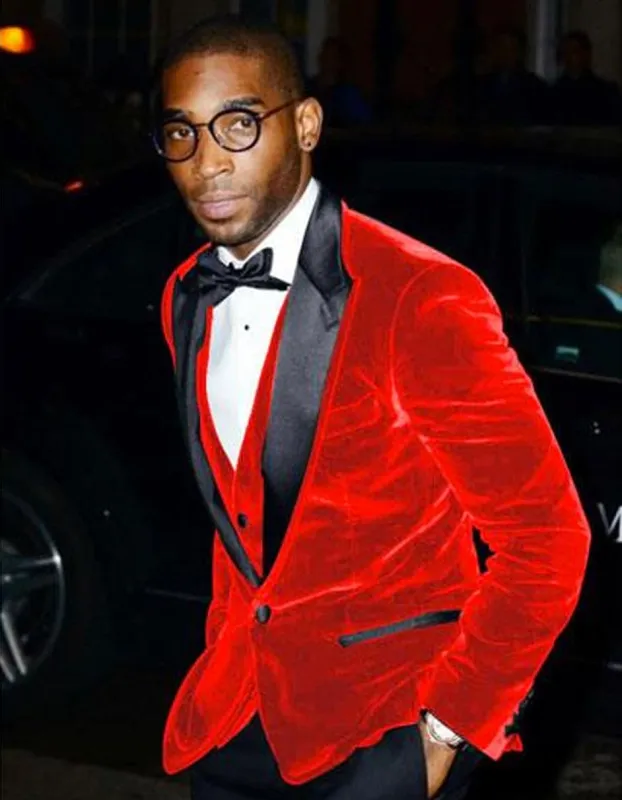 Mens Designer Traditional Shawl Dinner Jacket in Red sold by Alberto Nardoni