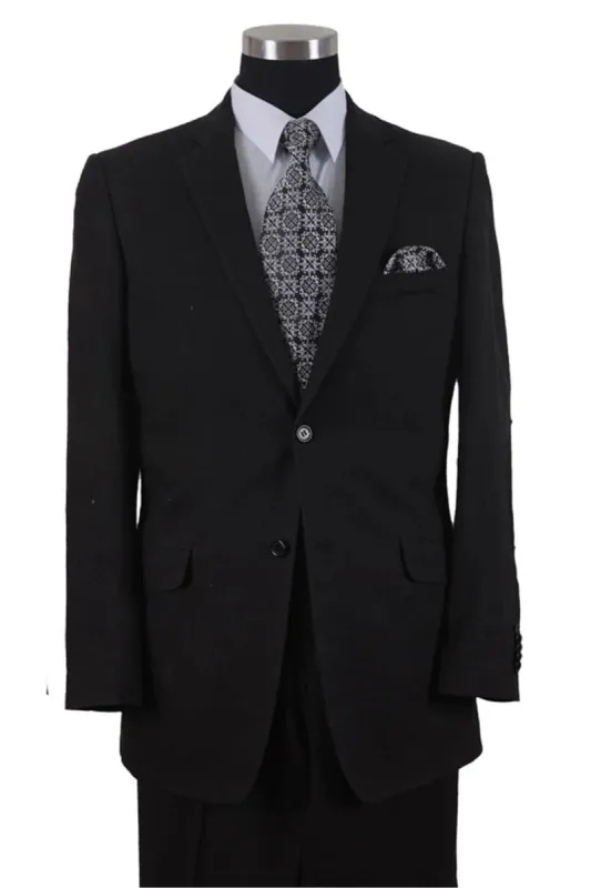 Mens 2 Button 100% Linen Suit with Elbow Side Vents Patches in Black sold by Alberto Nardoni