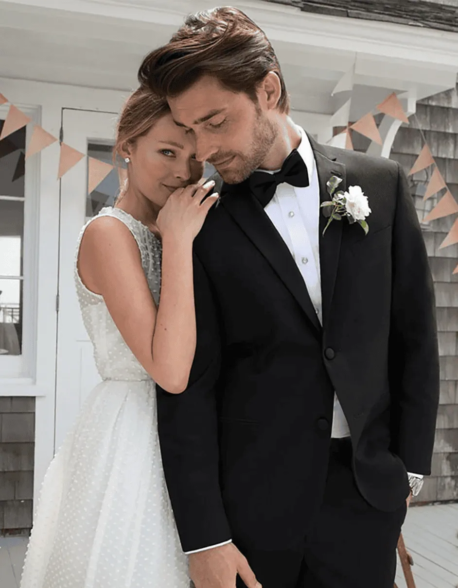 Black Modern Wedding Notch Tuxedo sold by Alberto Nardoni