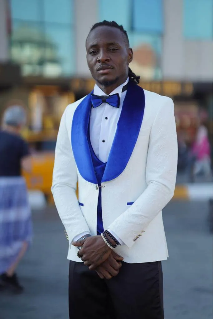 White and Royal Blue Tuxedo - Blue Prom Suit - Blue Wedding Two Toned Suit sold by Alberto Nardoni product image thumbnail 2