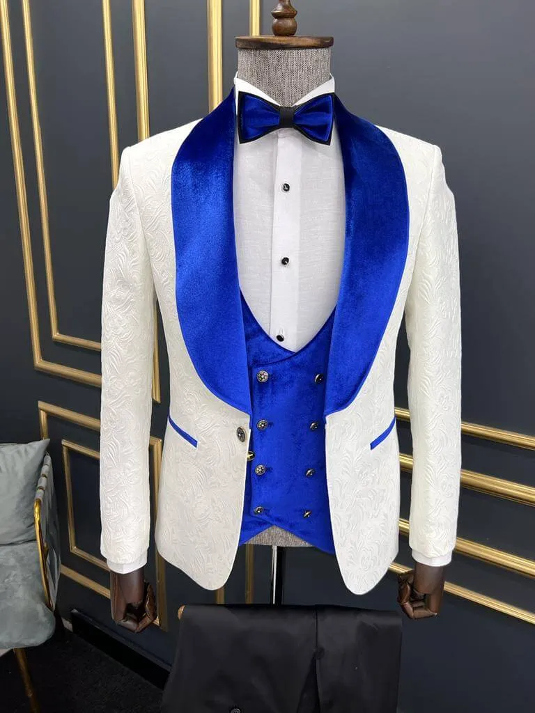 White and Royal Blue Tuxedo - Blue Prom Suit - Blue Wedding Two Toned Suit sold by Alberto Nardoni product image thumbnail 3