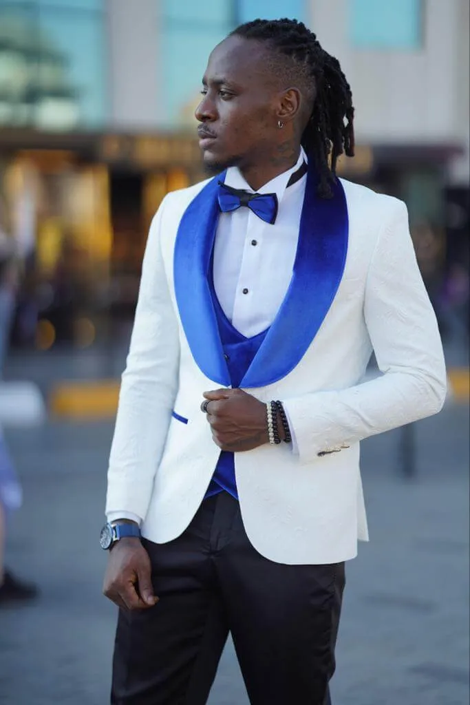 White and Royal Blue Tuxedo - Blue Prom Suit - Blue Wedding Two Toned Suit sold by Alberto Nardoni product image thumbnail 4