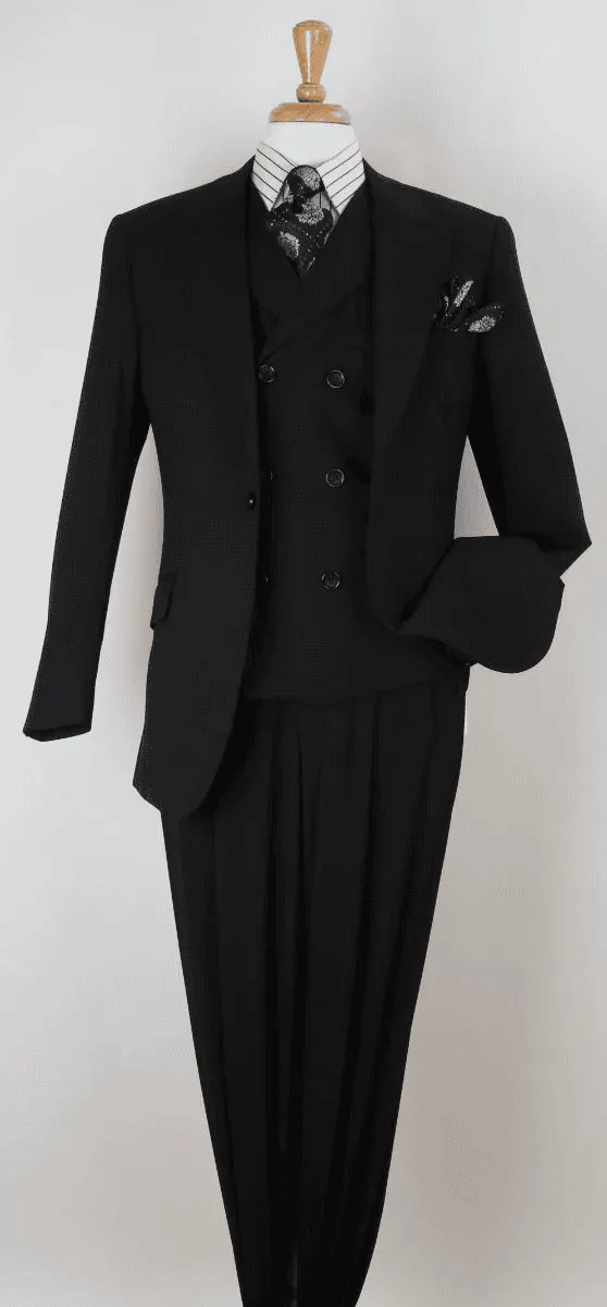 Big and Tall Business Suits - Suits For Big Man - Large Men's Black Vested Suits sold by Alberto Nardoni