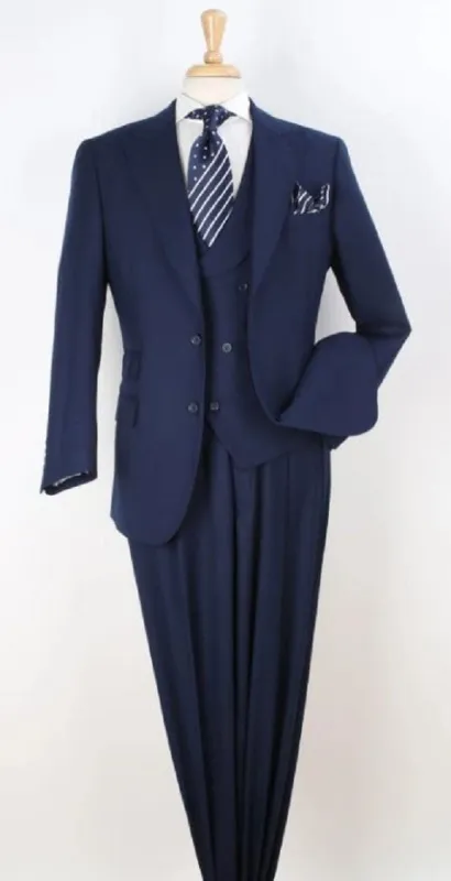 Big and Tall Business Suits - Suits For Big Man - Large Men's Navy Vested Suits sold by Alberto Nardoni