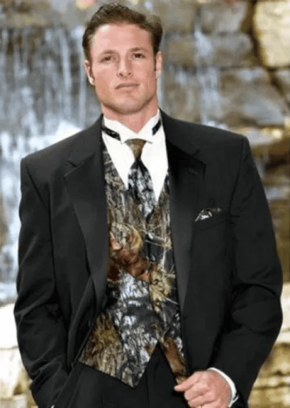 Army Green - Camouflage Patterned - Olive Camo Floral Tuxedo made by Alberto Nardoni