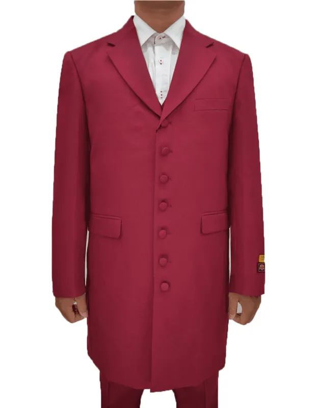 Mens Classic Vest Zoot Suit in Burgundy sold by Alberto Nardoni