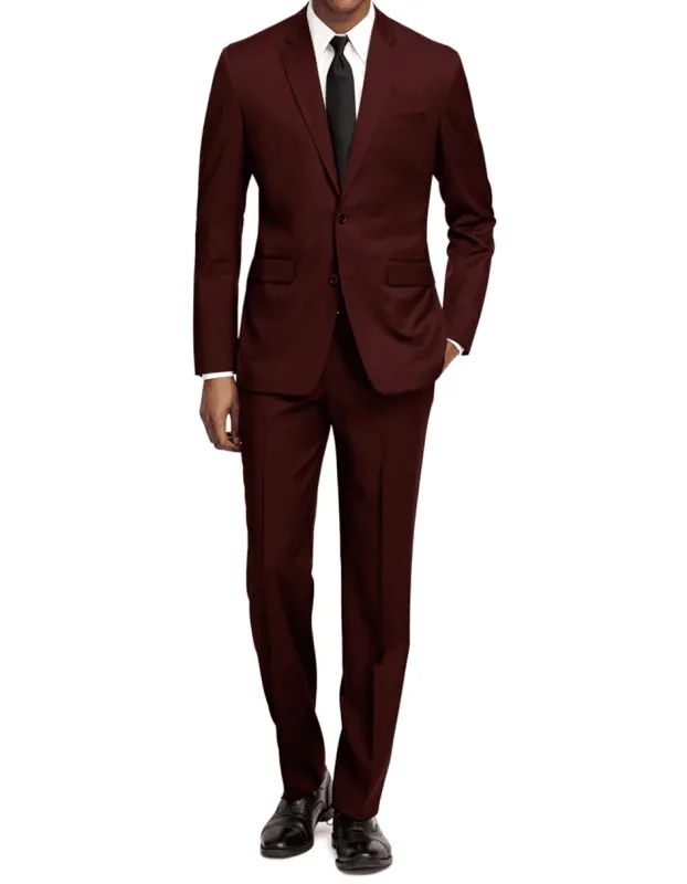 Mens Slim Fit  Burgundy Suit sold by Alberto Nardoni