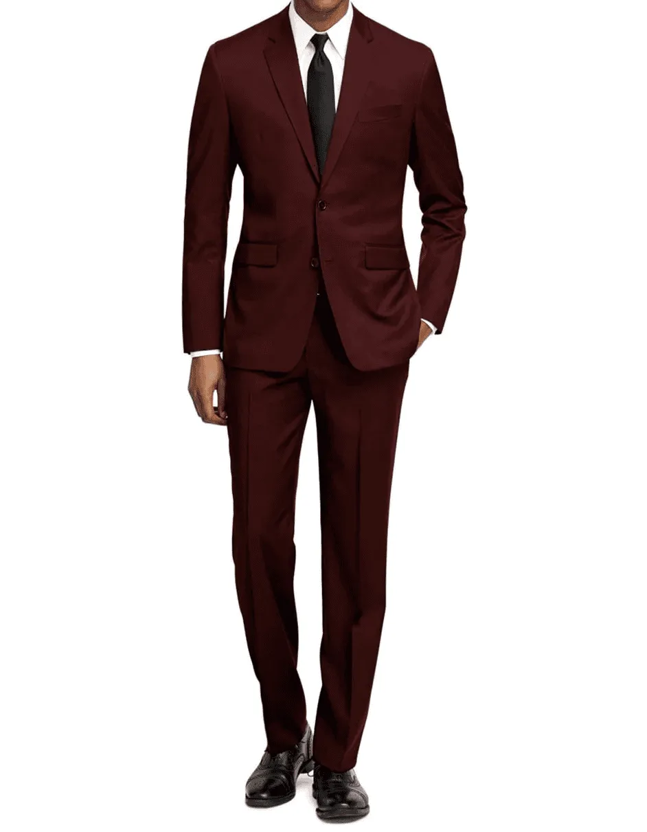 Mens Slim Fit Burgundy Suit sold by Alberto Nardoni