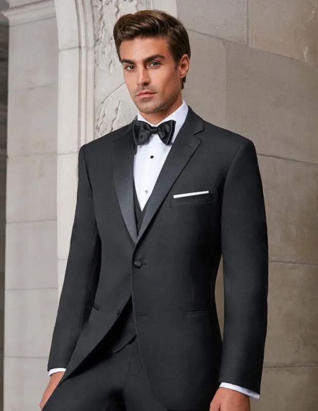 Mens Designer Parker Classic Wool Tuxedo in Black sold by Alberto Nardoni