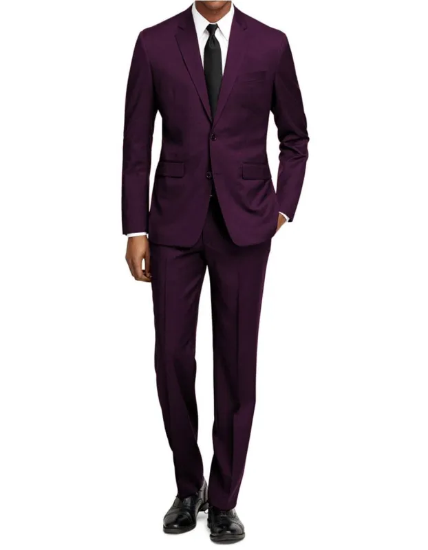 Mens Slim Fit Suit Plum sold by Alberto Nardoni