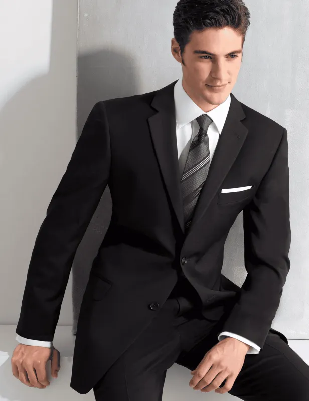 Mens Designer Super 120's Wool Tuxedo Suit in Black sold by Alberto Nardoni